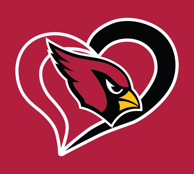 Arizona Cardinals Heart Logo vinyl decal